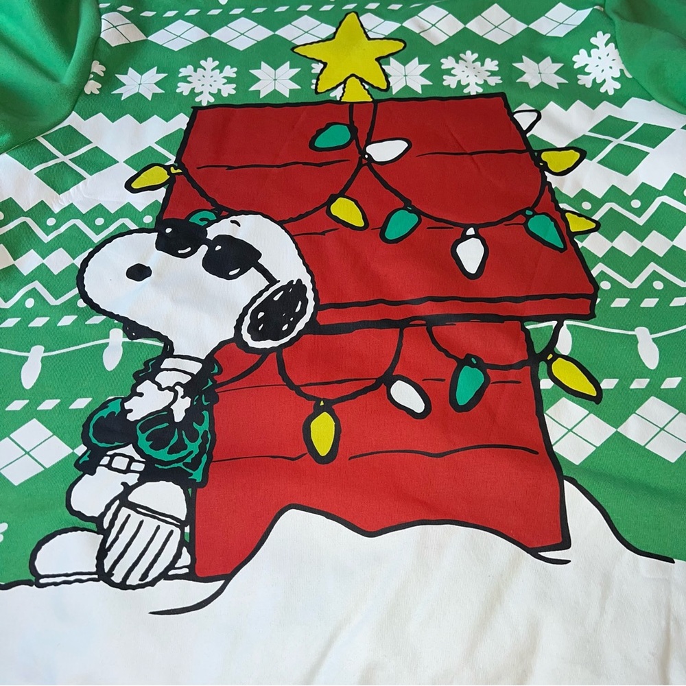 Peanuts Hybrid Apparel LS Crewneck Sweatshirt Christmas Joe Cool Snoopy Size XXL - Picture 4 of 4